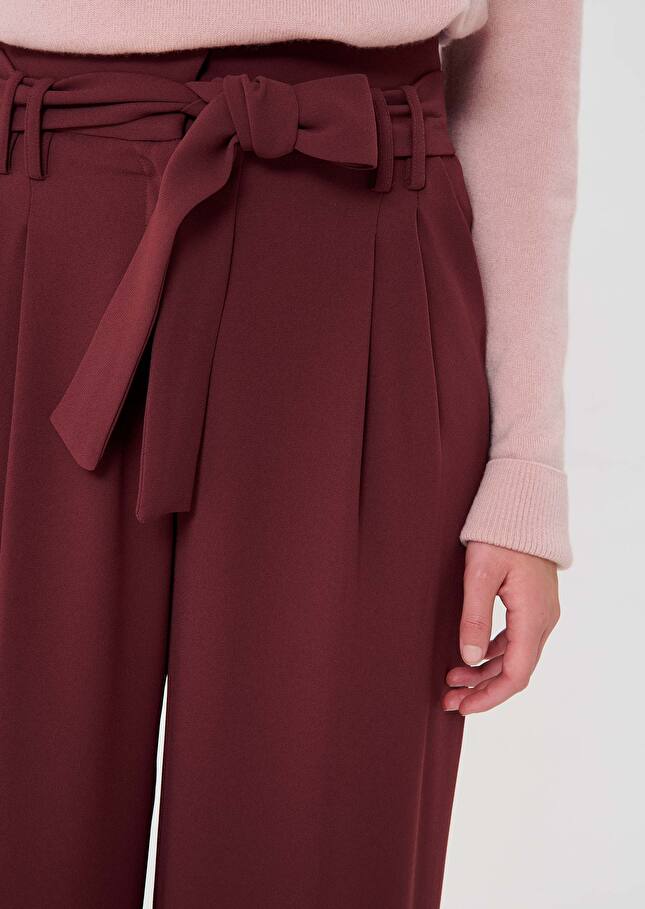 Pantalon Pia bordeaux en crêpe Bordeaux TARA JARMON