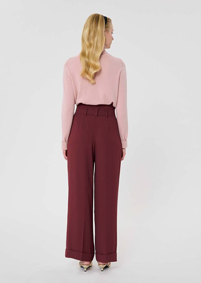 Pantalon Pia bordeaux en crêpe Bordeaux TARA JARMON