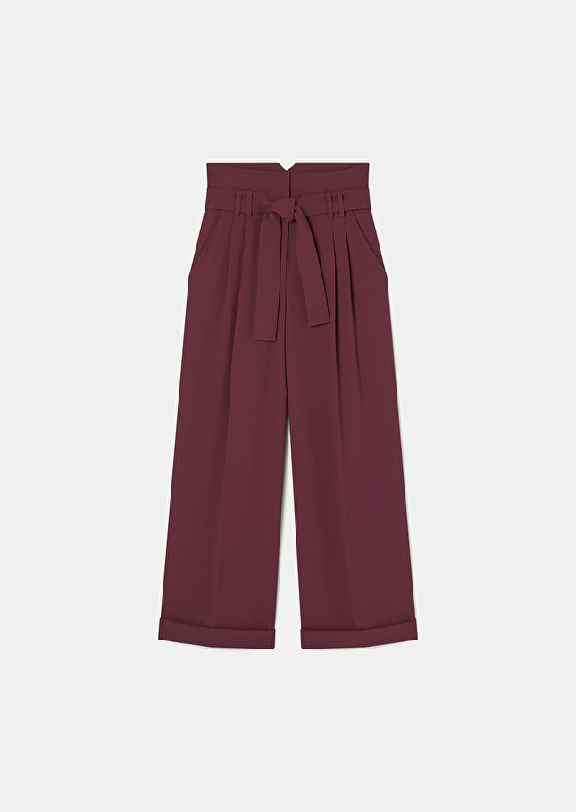 Pantalon Pia bordeaux en crêpe Bordeaux TARA JARMON