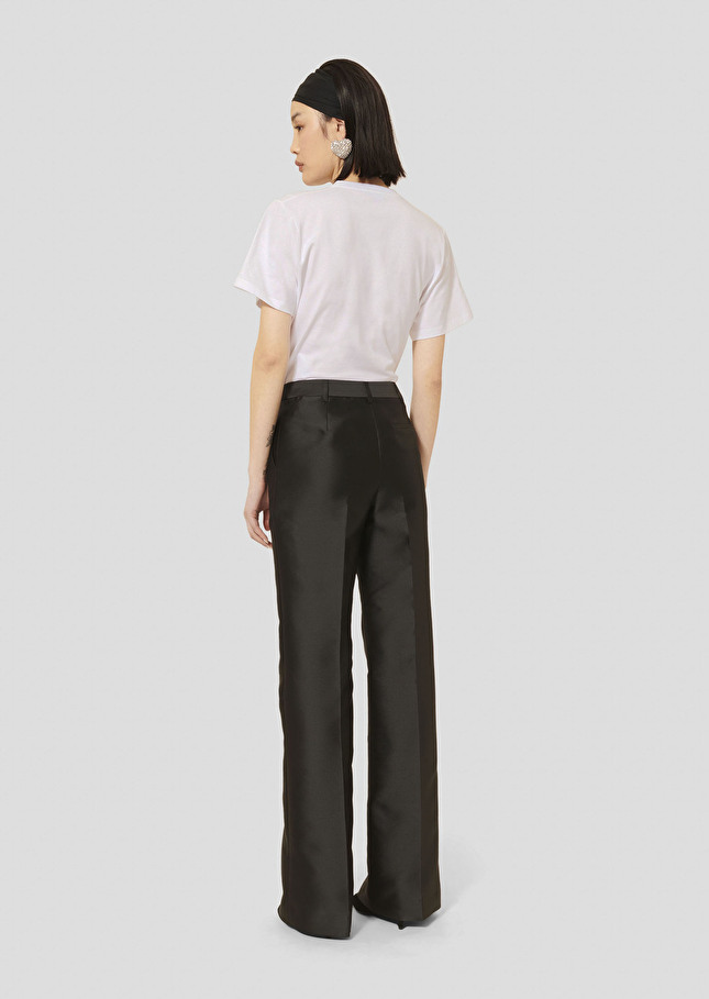 Pantalon Pitt noir en satin duchesse Noir TARA JARMON
