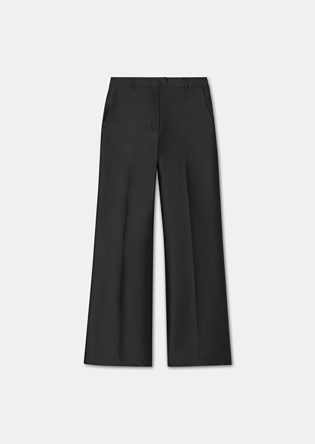 Pantalon Pitt noir en satin duchesse Noir TARA JARMON