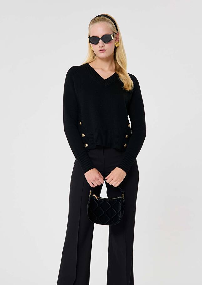 Pull Promesse noir en laine Noir TARA JARMON