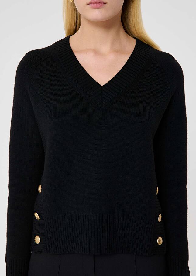 Pull Promesse noir en laine Noir TARA JARMON