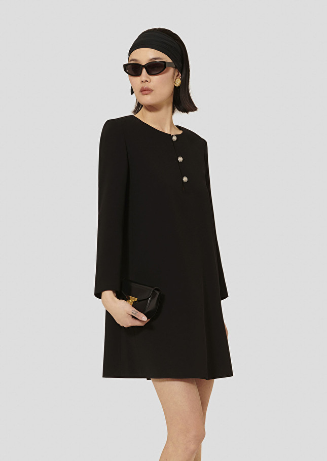 Robe Rosario noire en crêpe Noir TARA JARMON