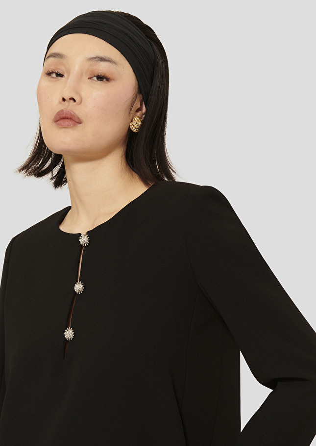 Robe Rosario noire en crêpe Noir TARA JARMON