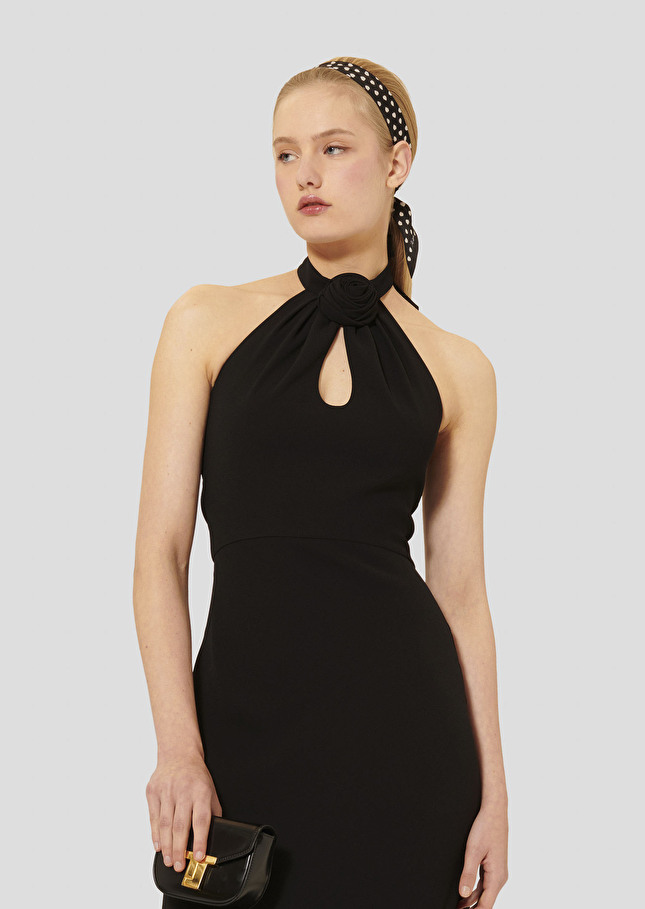 Robe Rosange noire en crêpe Noir TARA JARMON