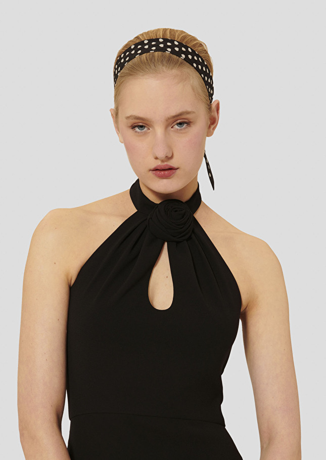 Robe Rosange noire en crêpe Noir TARA JARMON