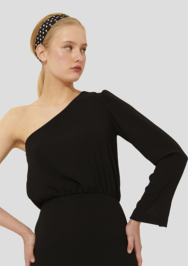 Robe Richie noire en crêpe Noir TARA JARMON