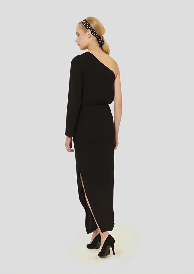 Robe Richie noire en crêpe Noir TARA JARMON