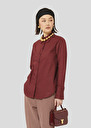 Chemise Clarisse bordeaux en popeline Blanc, Bordeaux, Nuit TARA JARMON