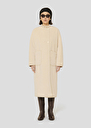 Manteau Marta écru en fausse fourrure Craie, Nuit TARA JARMON