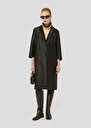 Manteau Martin noir en satin duchesse Noir TARA JARMON