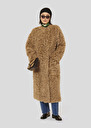 Manteau Marlon marron en peau lainée à bouclettes Noisette TARA JARMON