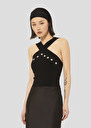 Top Prana noir en maille Ecru, Noir TARA JARMON
