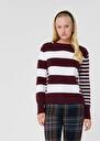 Pull Poetesse bordeaux à rayures en laine Bordeaux TARA JARMON