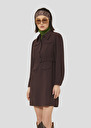 Robe Roya marron en crêpe Chocolat TARA JARMON