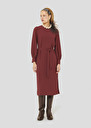 Robe Rossini bordeaux en crêpe Bordeaux, Cactus, Nuit TARA JARMON