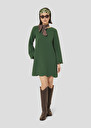 Robe Ruoda verte en crêpe Bordeaux, Noir, Nuit, Vert TARA JARMON