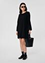 Robe Ruoda noire en crêpe Noir, Nuit TARA JARMON