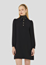 Robe Rolfo noire en crêpe Ecru, Noir, Noisette, Nuit, Vert TARA JARMON