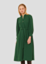 Robe Rivoltina verte en crêpe Charcoal, Vert TARA JARMON