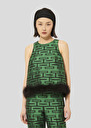 Top Twiggy vert imprimé graphique Vert TARA JARMON