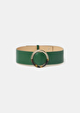 Ceinture Lauren verte en cuir lisse Cactus, Craie, Noir TARA JARMON