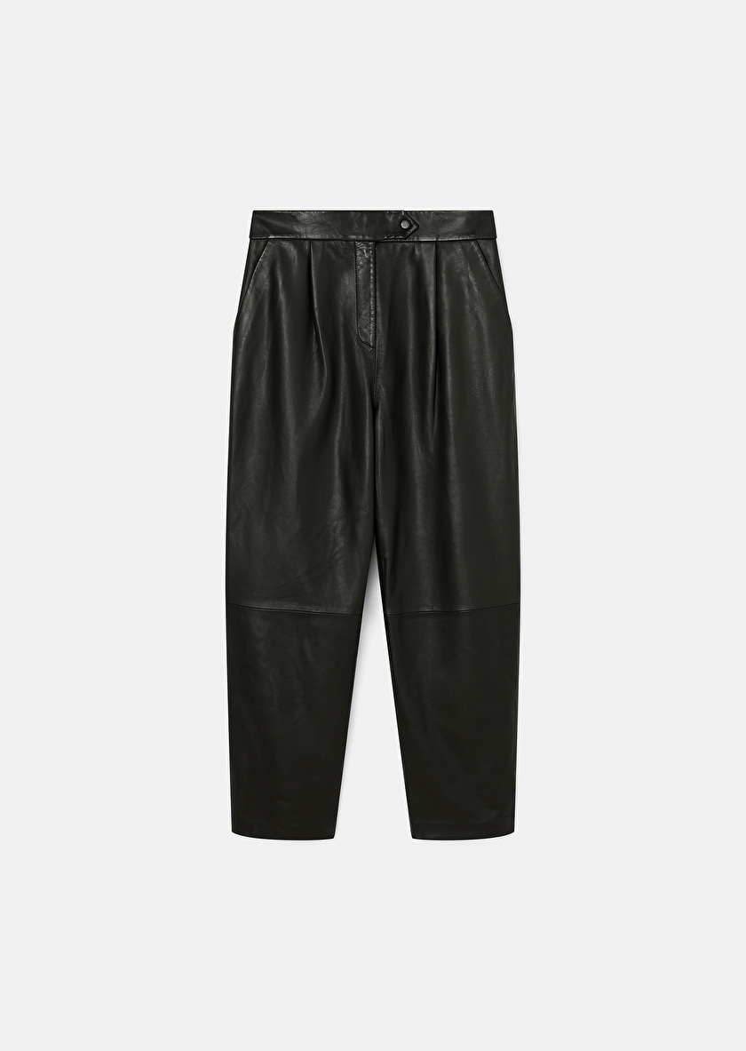 Pantalon Paaso noir en cuir Noir TARA JARMON
