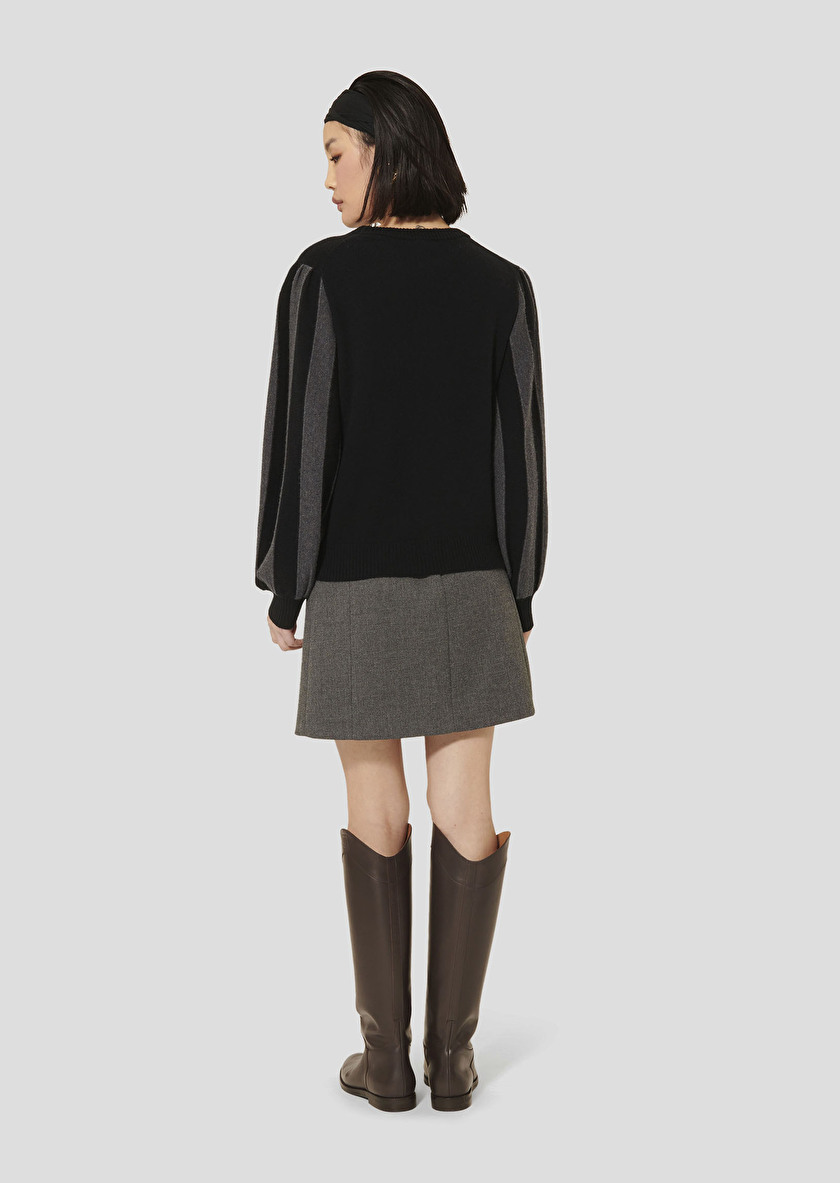 Pull Porthos noir en laine et coton Noir TARA JARMON