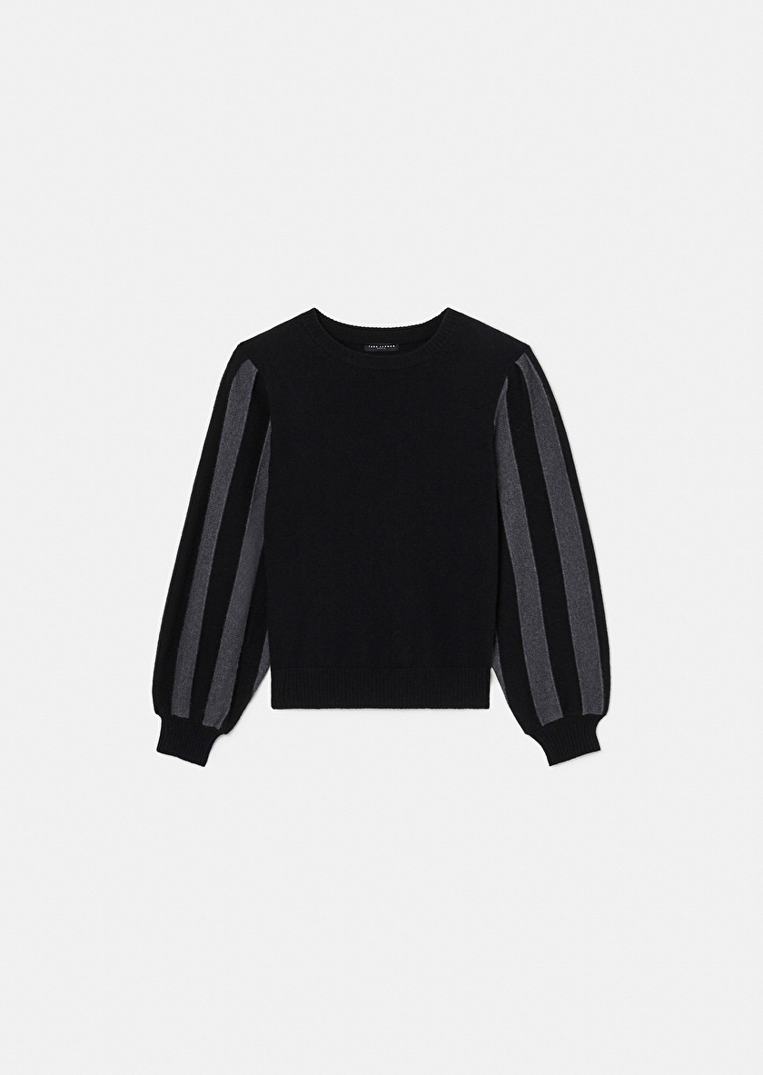 Pull Porthos noir en laine et coton Noir TARA JARMON