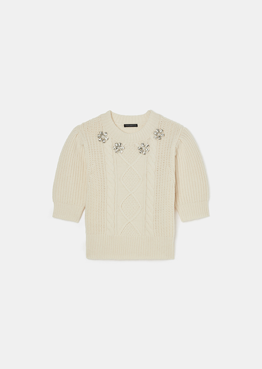 Pull Psyche écru en laine merinos Ecru TARA JARMON