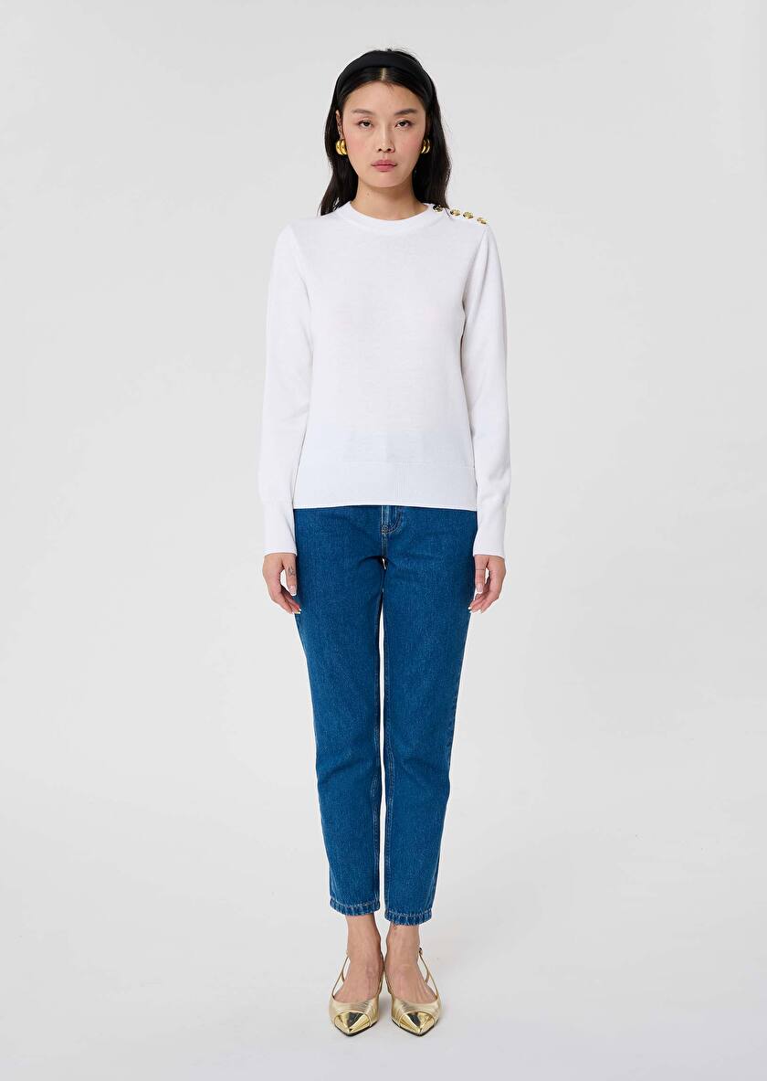 Pull Prunette écru en laine Ecru TARA JARMON