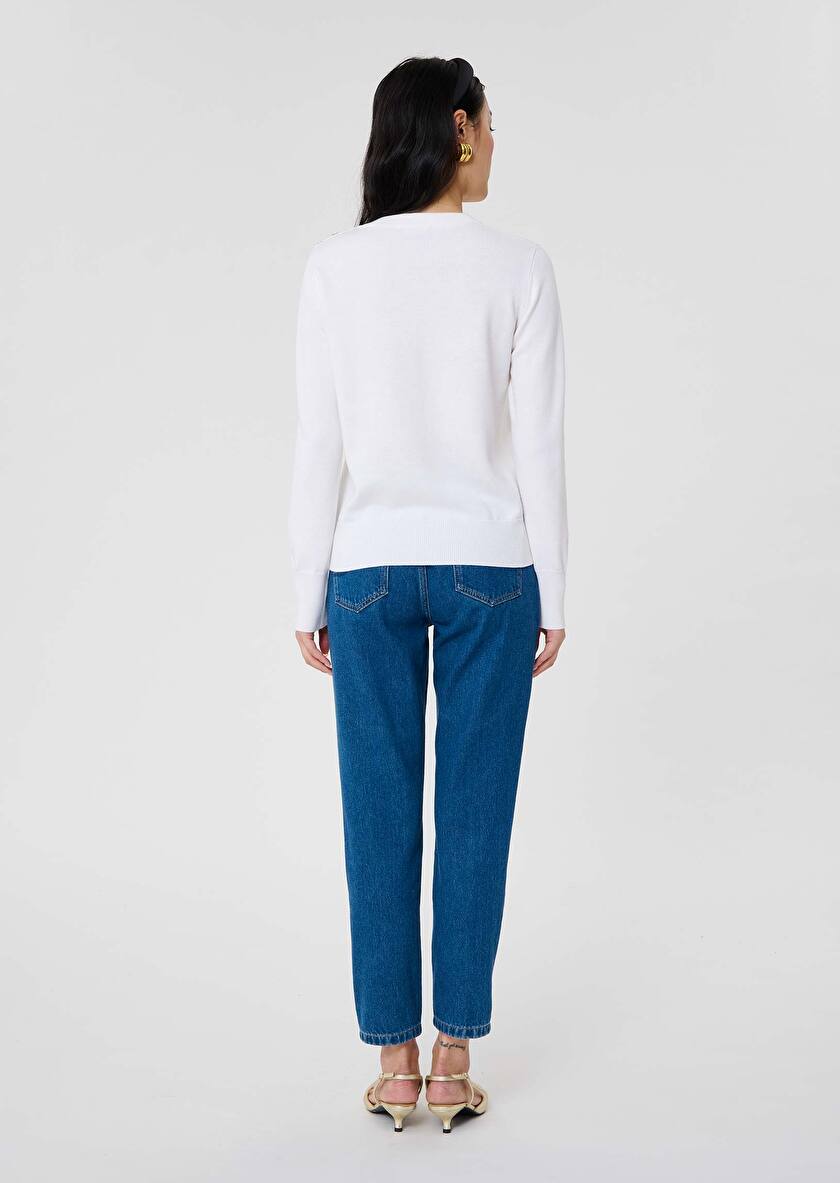 Pull Prunette écru en laine Ecru TARA JARMON