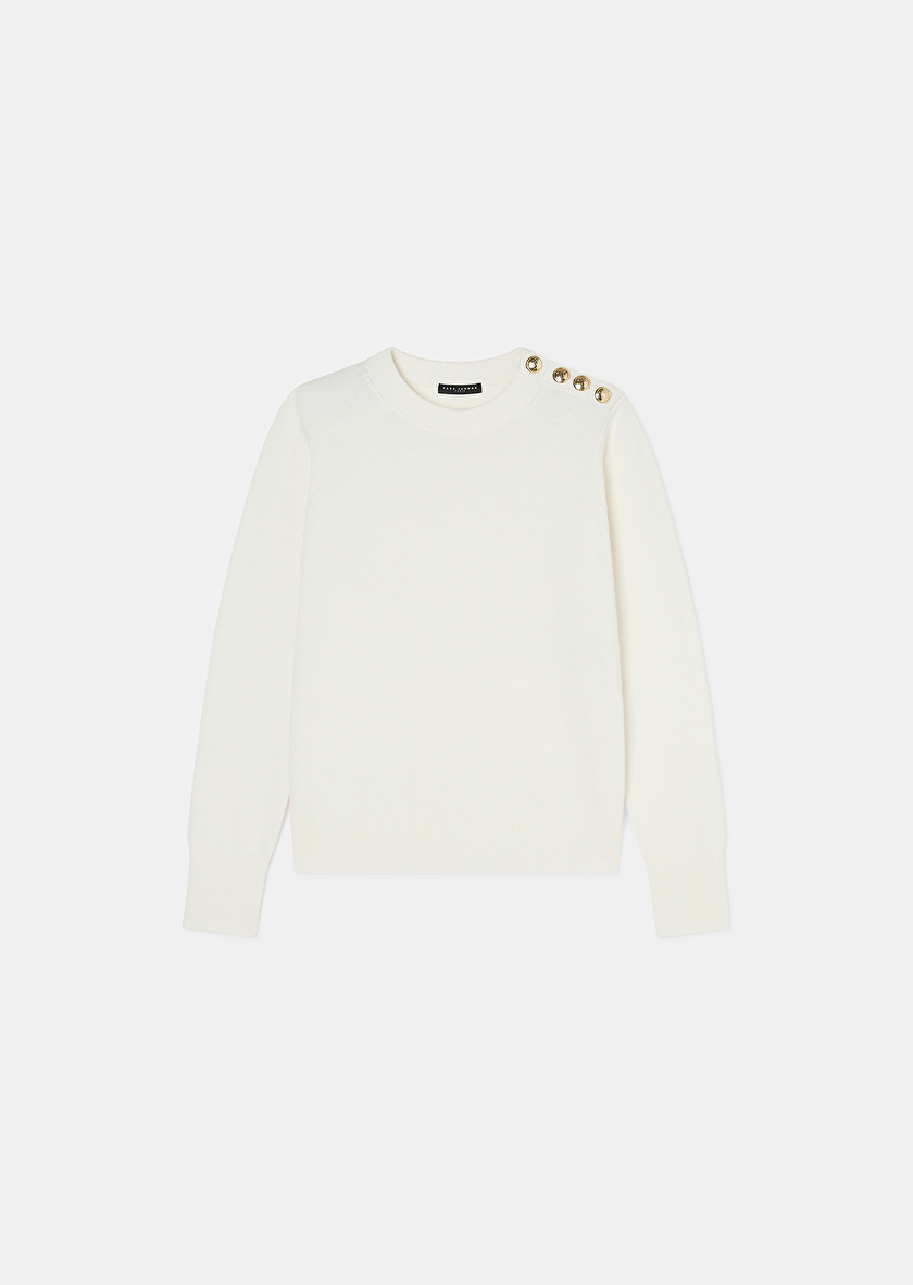 Pull Prunette écru en laine Ecru TARA JARMON