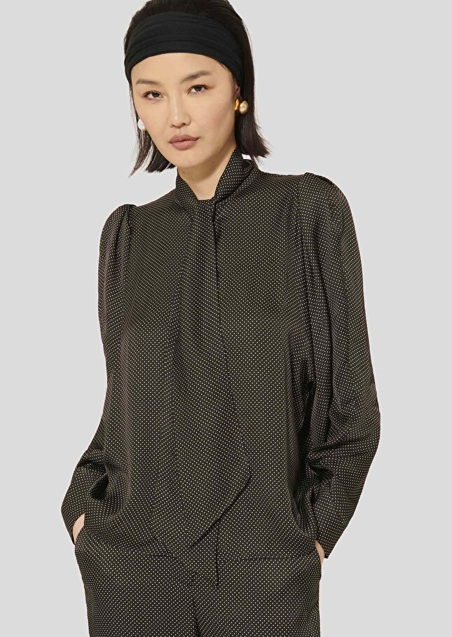 Chemise Candy noire imprimée à pois Charcoal TARA JARMON