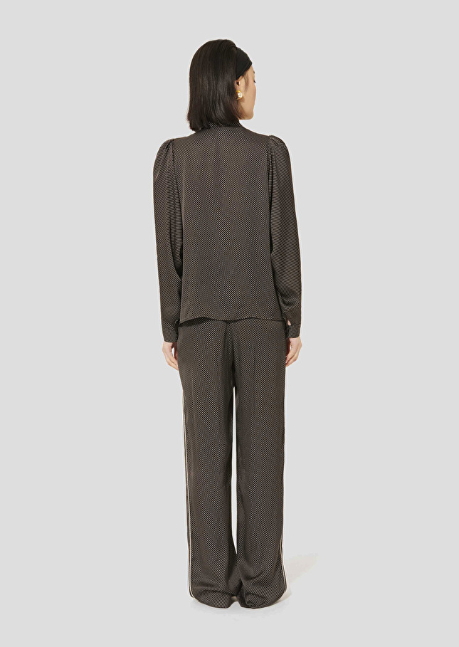 Chemise Candy noire imprimée à pois Charcoal TARA JARMON