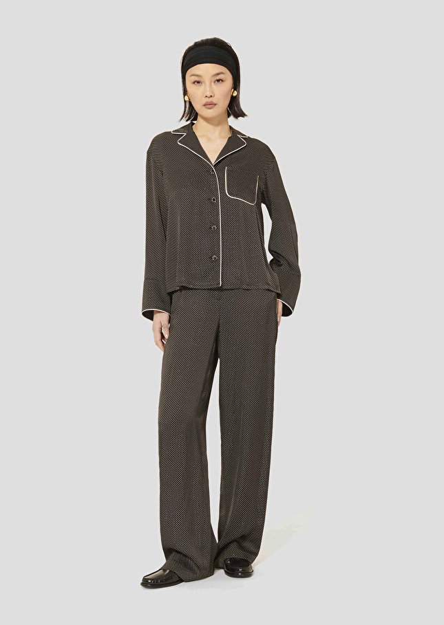 Chemise Calvi noire imprimée à pois Charcoal TARA JARMON