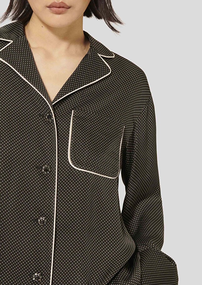 Chemise Calvi noire imprimée à pois Charcoal TARA JARMON
