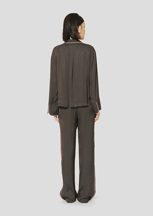 Chemise Calvi noire imprimée à pois Charcoal TARA JARMON