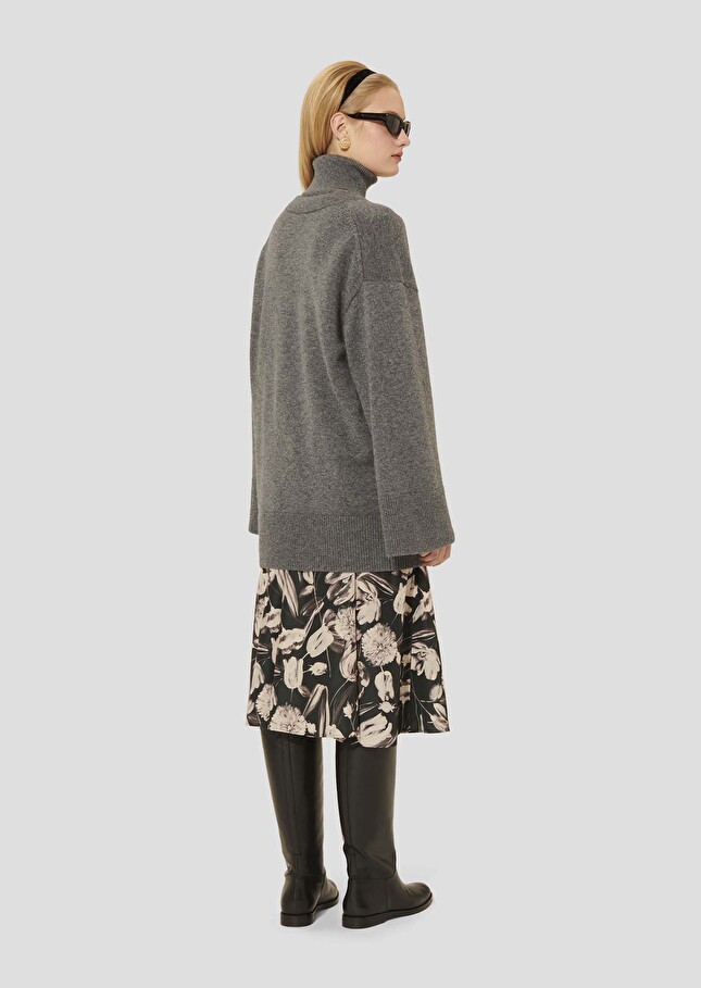 Gilet Ginger gris en laine merinos et alpaga Gris chine TARA JARMON