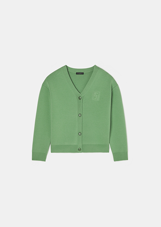 Gilet Gibus vert en laine merinos Amande TARA JARMON
