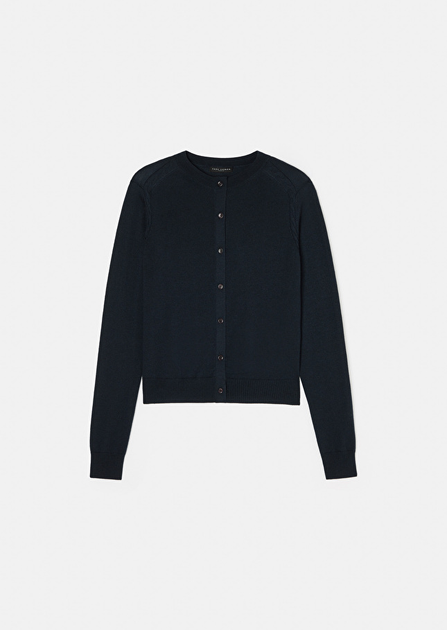 Gilet Ginno bleu nuit en laine merinos extrafine Nuit TARA JARMON