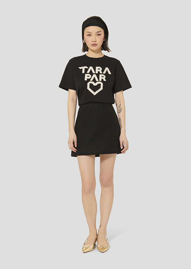 Jupe Junia noire en tweed Charcoal TARA JARMON