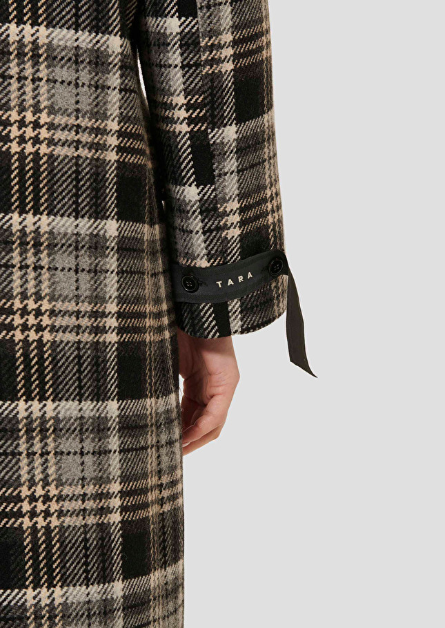 Manteau Marcel gris en tartan Gris TARA JARMON