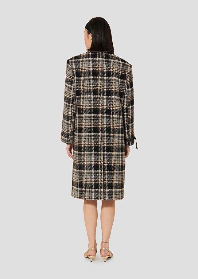 Manteau Marcel gris en tartan Gris TARA JARMON