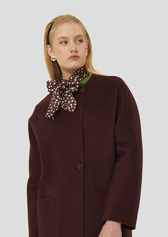 Manteau Mara bordeaux en laine double face