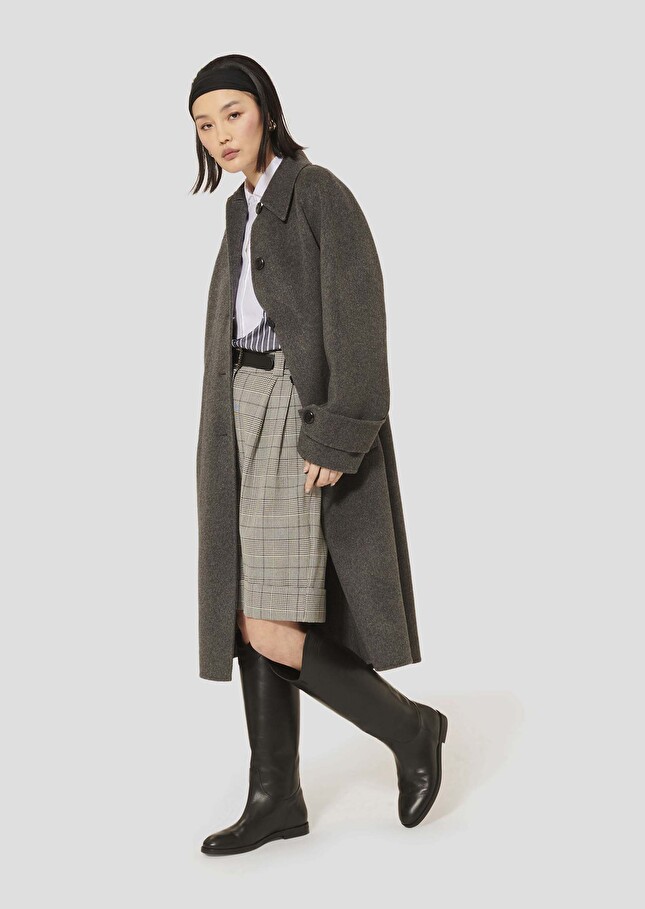 Manteau Marly gris en laine double face Gris TARA JARMON