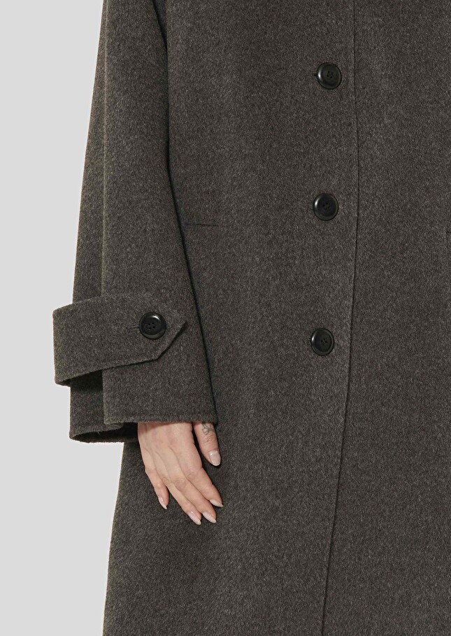 Manteau Marly gris en laine double face Gris TARA JARMON