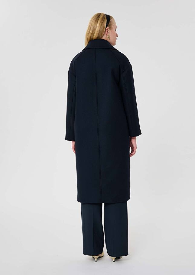 Manteau Milo bleu nuit en laine Nuit TARA JARMON