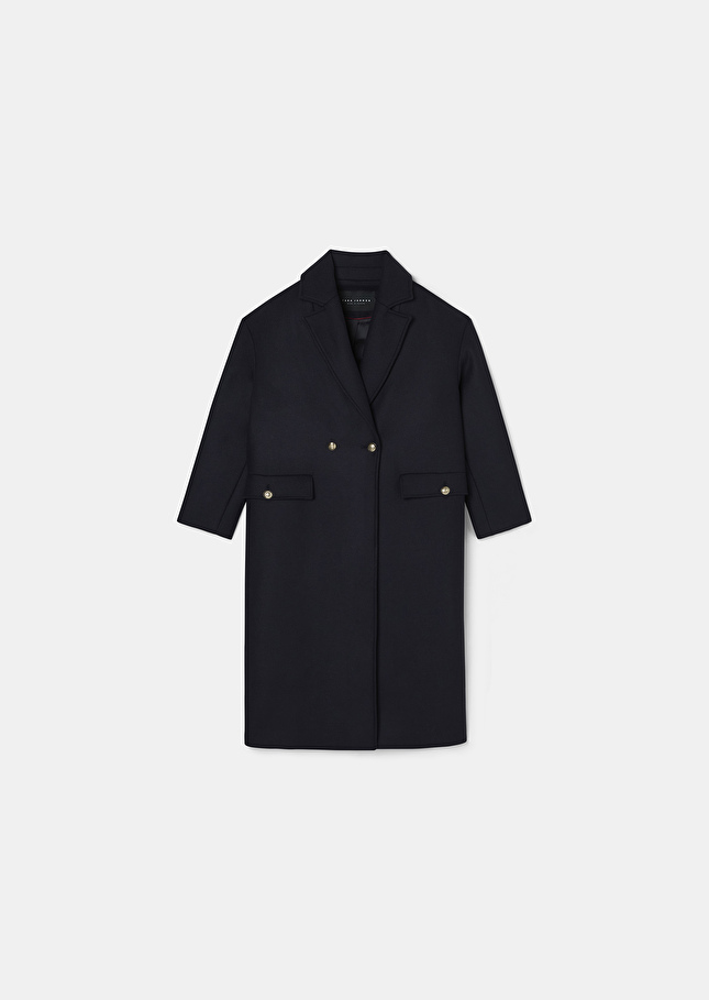 Manteau Milo bleu nuit en laine Nuit TARA JARMON